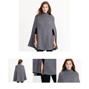 Wool blend mock neck capelet